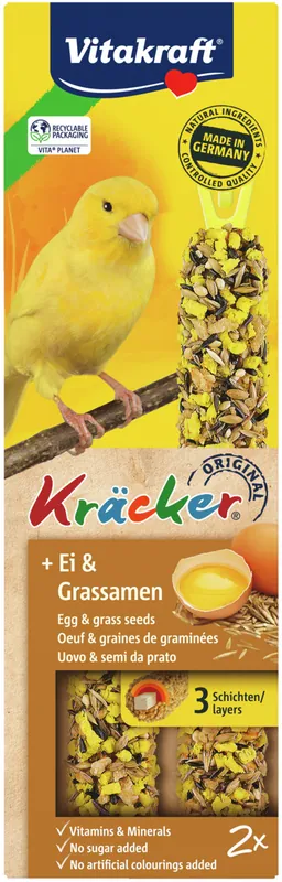 Vitakraft Kräcker® Ei/Grassamen Kanarienvögel 2 Stück Echt